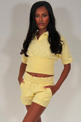 womens short sleeve polo top and shorts summer tracksuit styledup