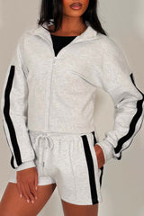 side stripe summer tracksuit dove grey uk styledup
