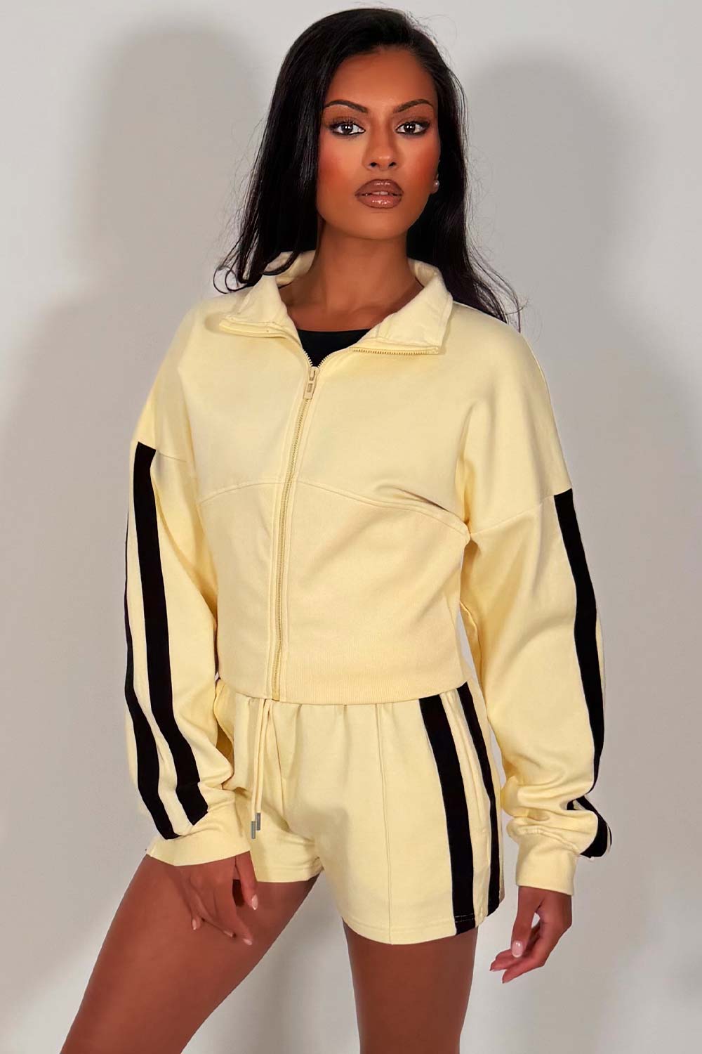 side stripe summer tracksuit dove grey uk styledup