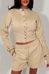 corset sweatshirt and shorts tracksuit co ord set styledup whitefox uk