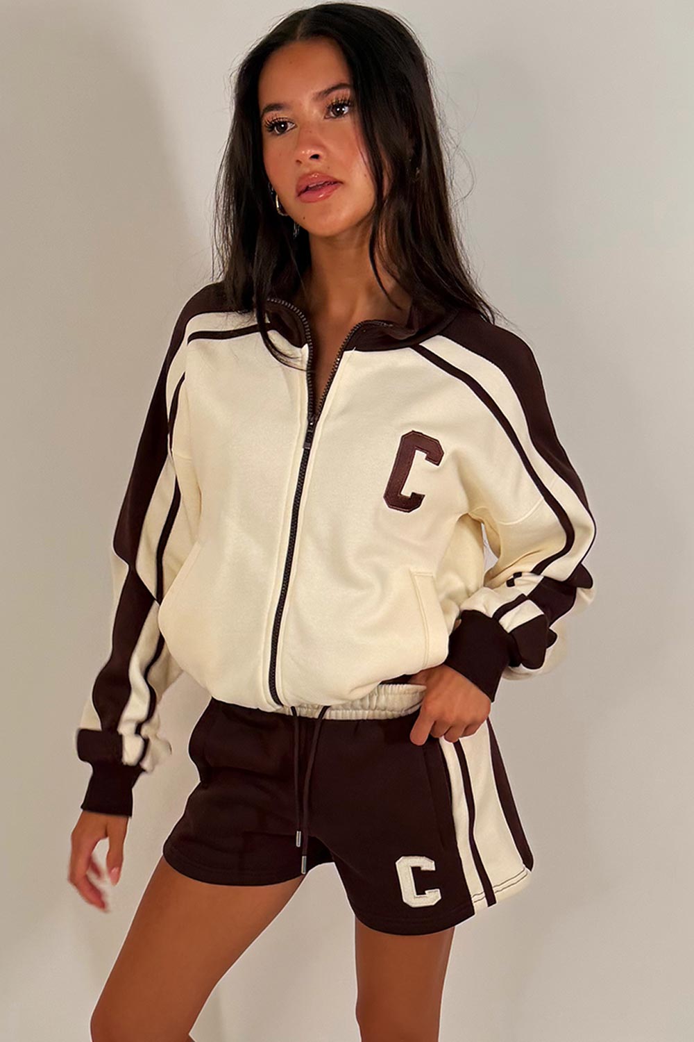 womens summer lounge set short tracksuit with c emblem styledup