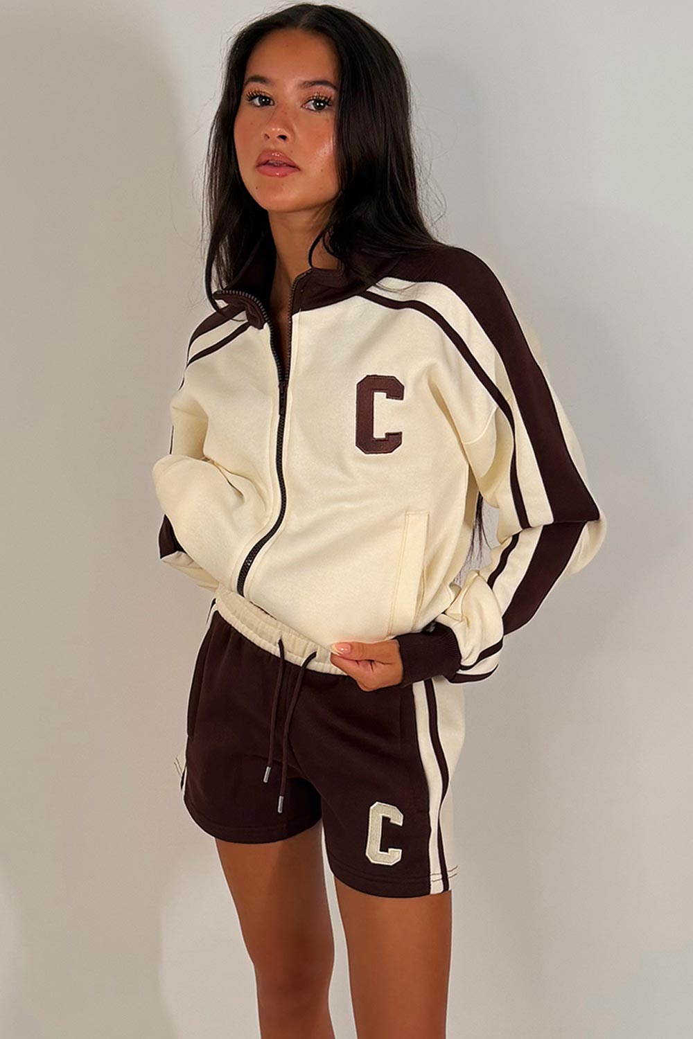 zara womens shorts tracksuit airport outfit uk