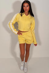 womens short tracksuit with side stripe summer holiday outfit styledup uk