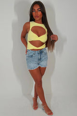 womens diamante detail denim shorts 