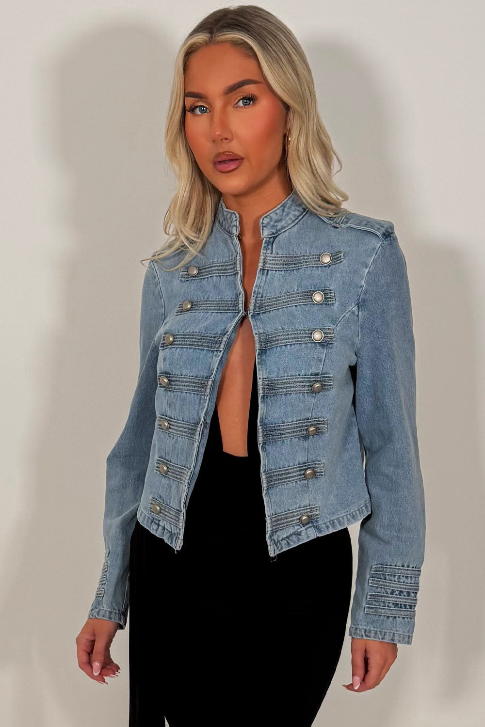 denim jacket with buttons styledup uk