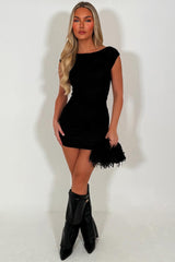 black lace backless mini dress christmas party outfit styledup