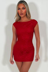 red lace backless mini dress christmas party outfit styledup