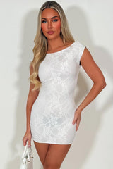white lace backless mini dress christmas party outfit styledup