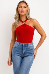 gold buckle bodysuit top for christmas party outfit womens 