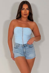 strapless hook and eye corset top