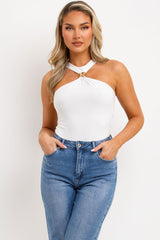 gold buckle bodysuit top for christmas party outfit womens 