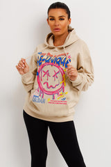 be unique graphic print oversized hoodie