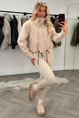 womens funnel neck soft bomber jacket with drawstring hem styledup uk