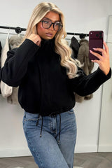womens funnel neck jacket with drawstring hem styledup uk