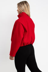 zara womens red bomber jacket with high collar styledup uk