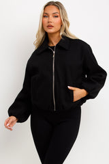 zara bomber jacket with collar puffed elasticated trims womens uk 