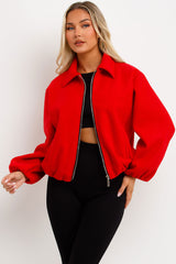 zara bomber jacket with collar puffed elasticated trims womens uk 