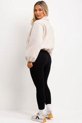 beige puffed bomber jacket zara womens uk sale