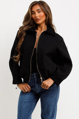 womens zara short bomber jacket styledup
