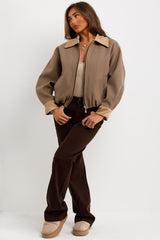 womens zara short bomber jacket styledup