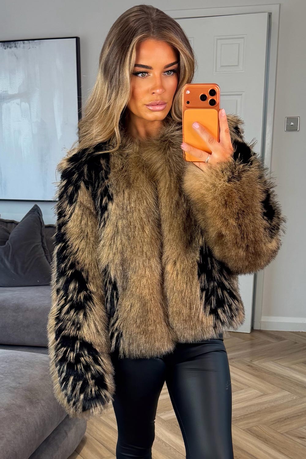 womens plush fur coat uk sale