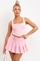 corset top cropped pink