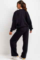 bomber sweatshirt and straight leg joggers tracksuit set