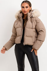 styledup jacket with faux fur hood