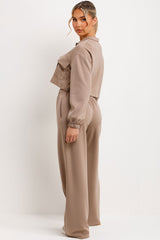 zip up sweatshirt jacket and jogger trousers co ord set 