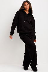 cross hoodie and joggers lounge set for womens styledup