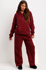 womens cross hoodie and joggers loungewear co ord set styledup