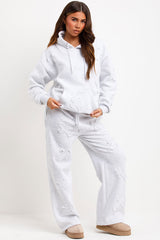 cross hoodie and joggers lounge set for womens styledup