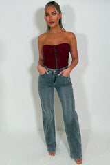 womens stretchy grey denim jeans high waist