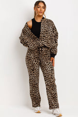 leopard print bomber jacket and trousers co ord set womens loungewear styledup fashion