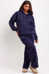 cross patch hoodie and joggers tracksuit set womens crucifix loungewear co ord styledup uk