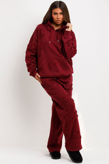 cross patch hoodie and joggers tracksuit set womens crucifix loungewear co ord styledup uk