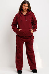 cross hoodie and joggers lounge set for womens styledup