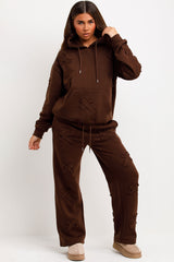 cross patch hoodie and joggers tracksuit set womens crucifix loungewear co ord styledup uk