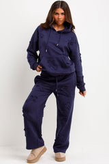 womens cross hoodie and joggers loungewear co ord set styledup