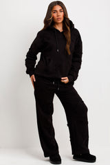 womens hoodie and joggers tracksuit set with crosses