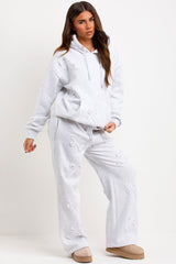 cross patch hoodie and joggers tracksuit set womens crucifix loungewear co ord styledup uk