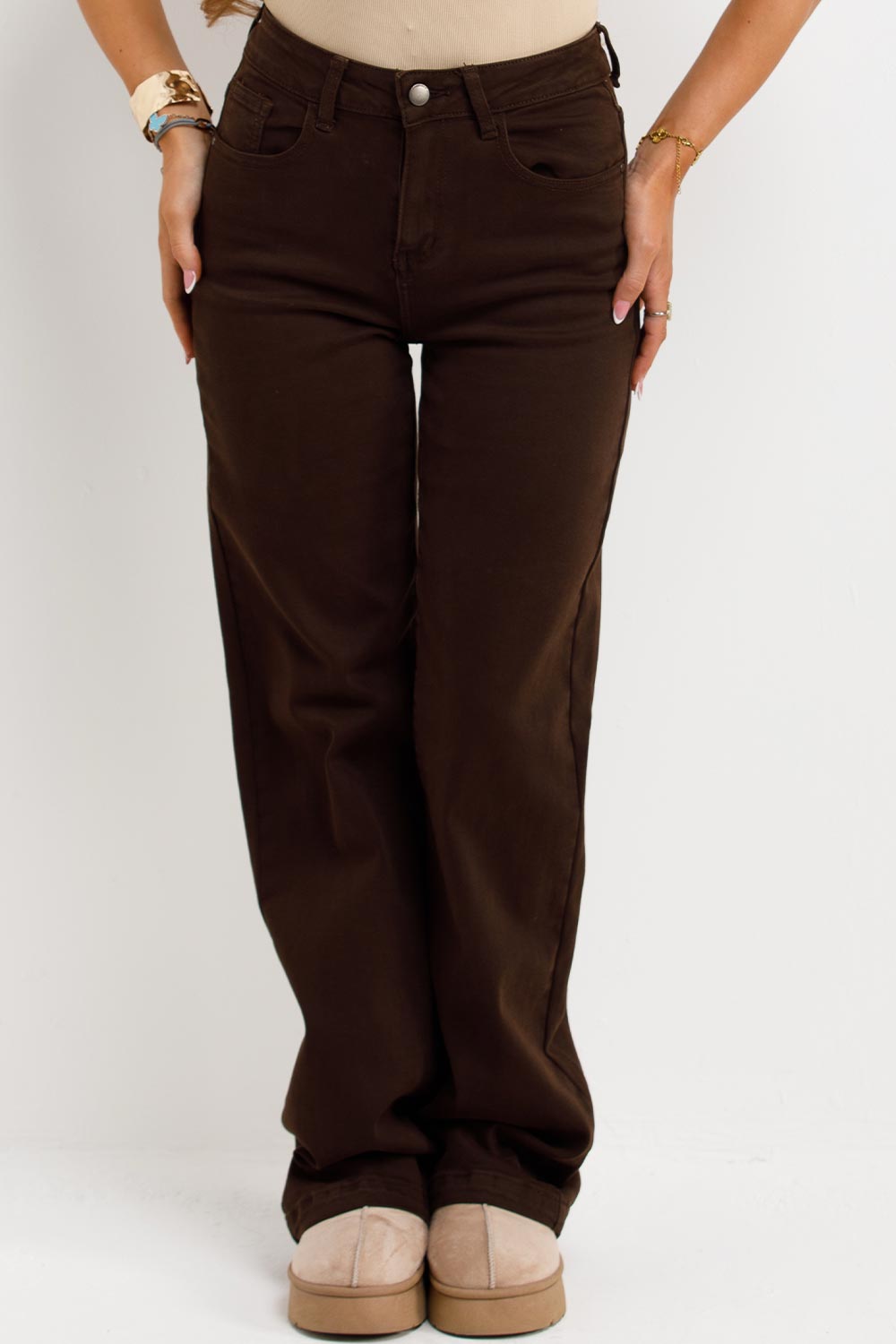 zara womens stretchy denim jeans brown