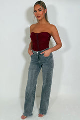 zara womens stretchy denim jeans grey