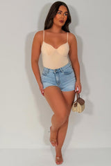skin tone cupped corset top styledup uk 