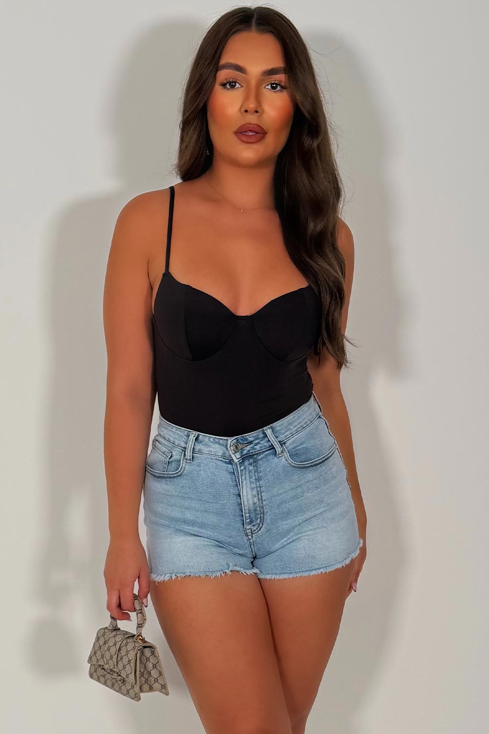 corset cupped top contouring with cami straps styledup