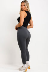 lululemon seamless ribbed leggings charcoal grey activewear 