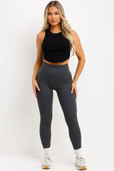 grey thick rib lululemon yoga leggings activewear