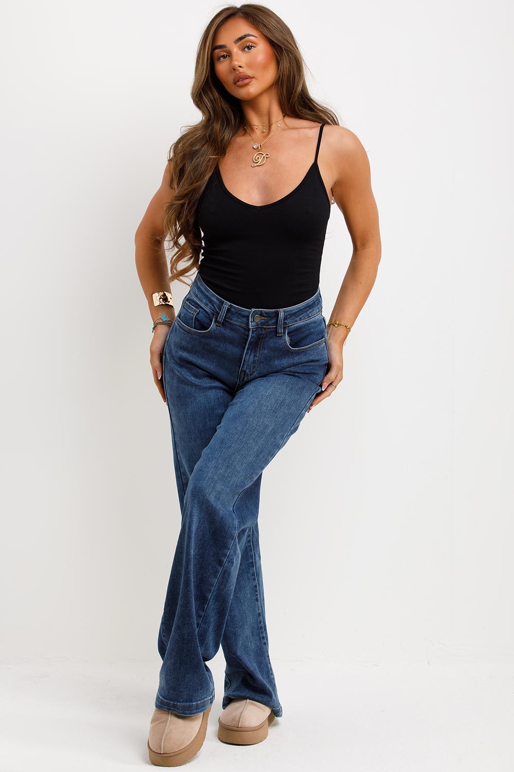 zara womens denim jeans with wide legs 