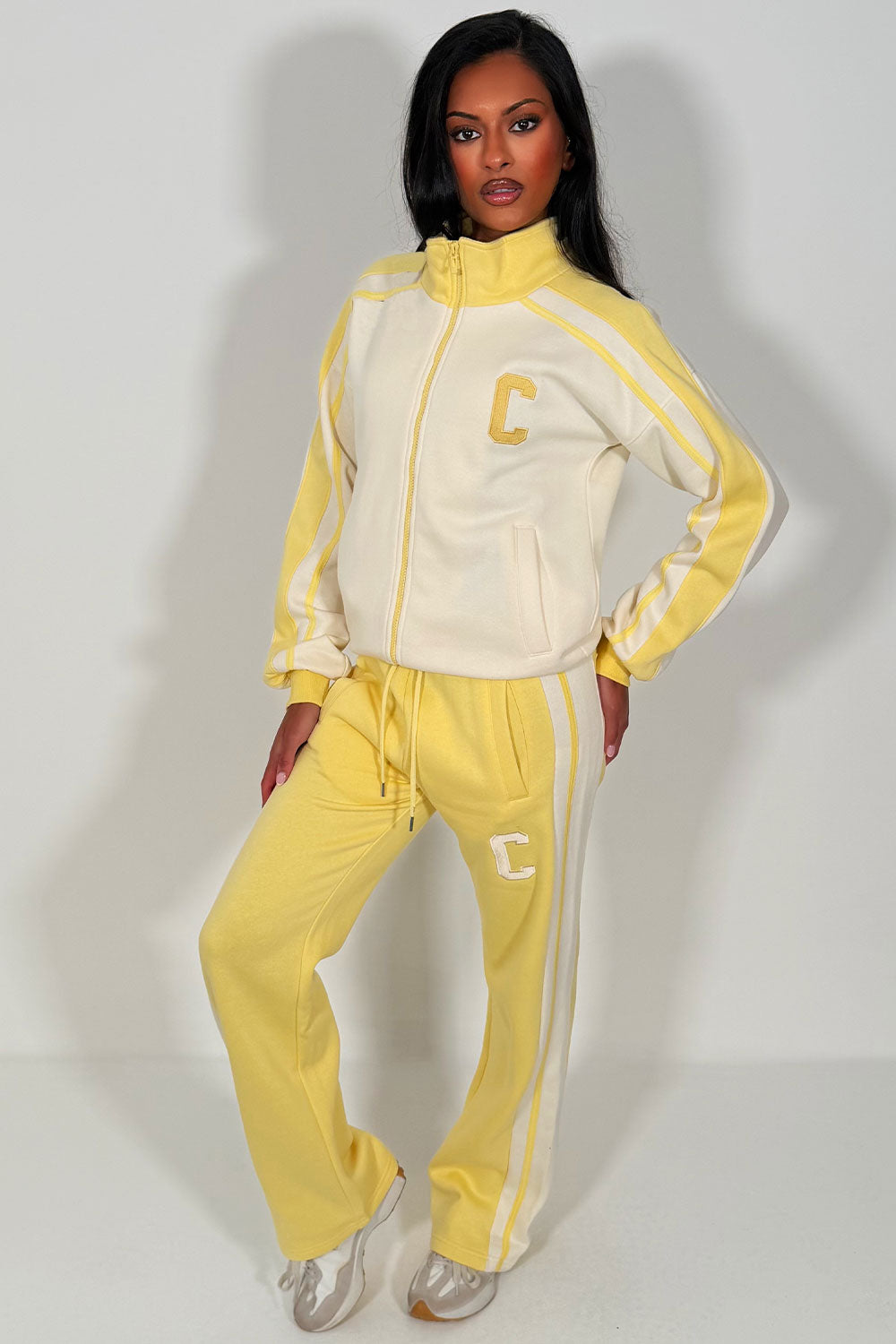 womens zip up tracksuit lounge set airport outfit styledup