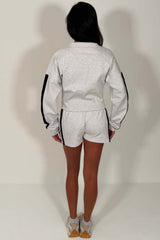 zip up sweatshirt and shorts summer lounge set airport outfit styledup whitefox uk